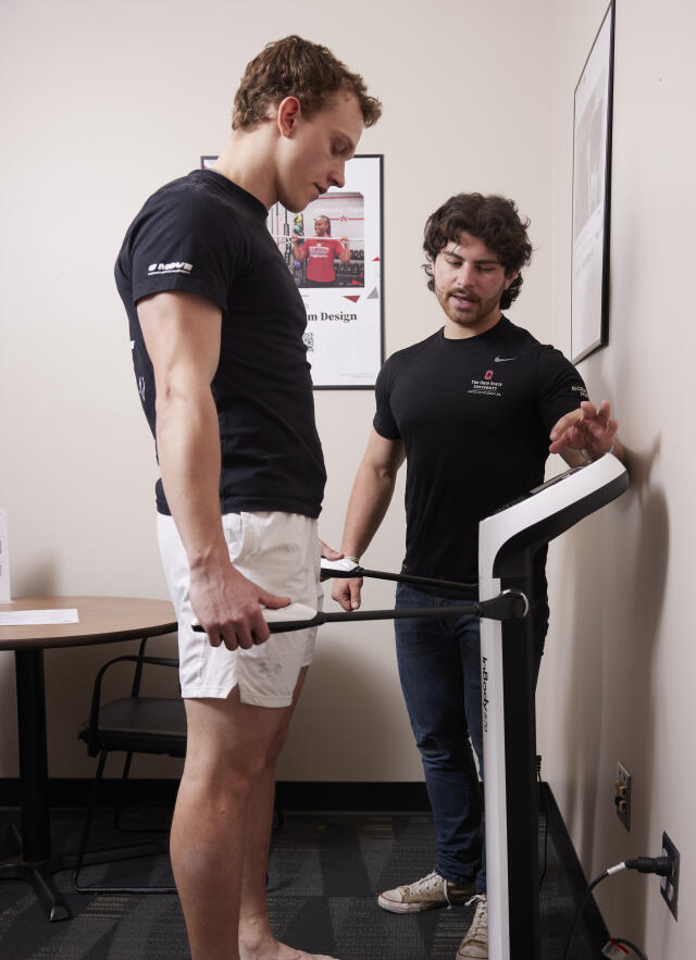 Person standing on InBody assessment machine