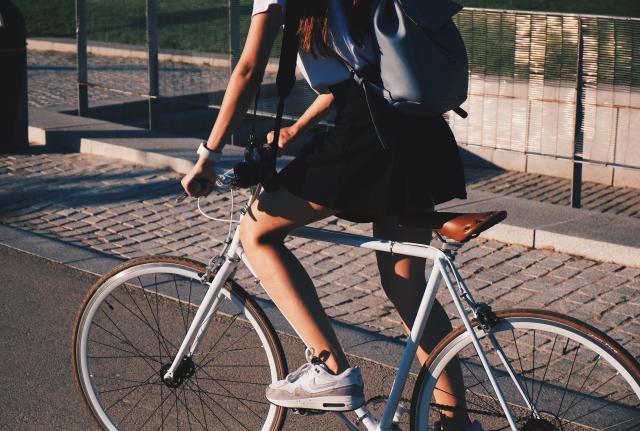 person riding bike
