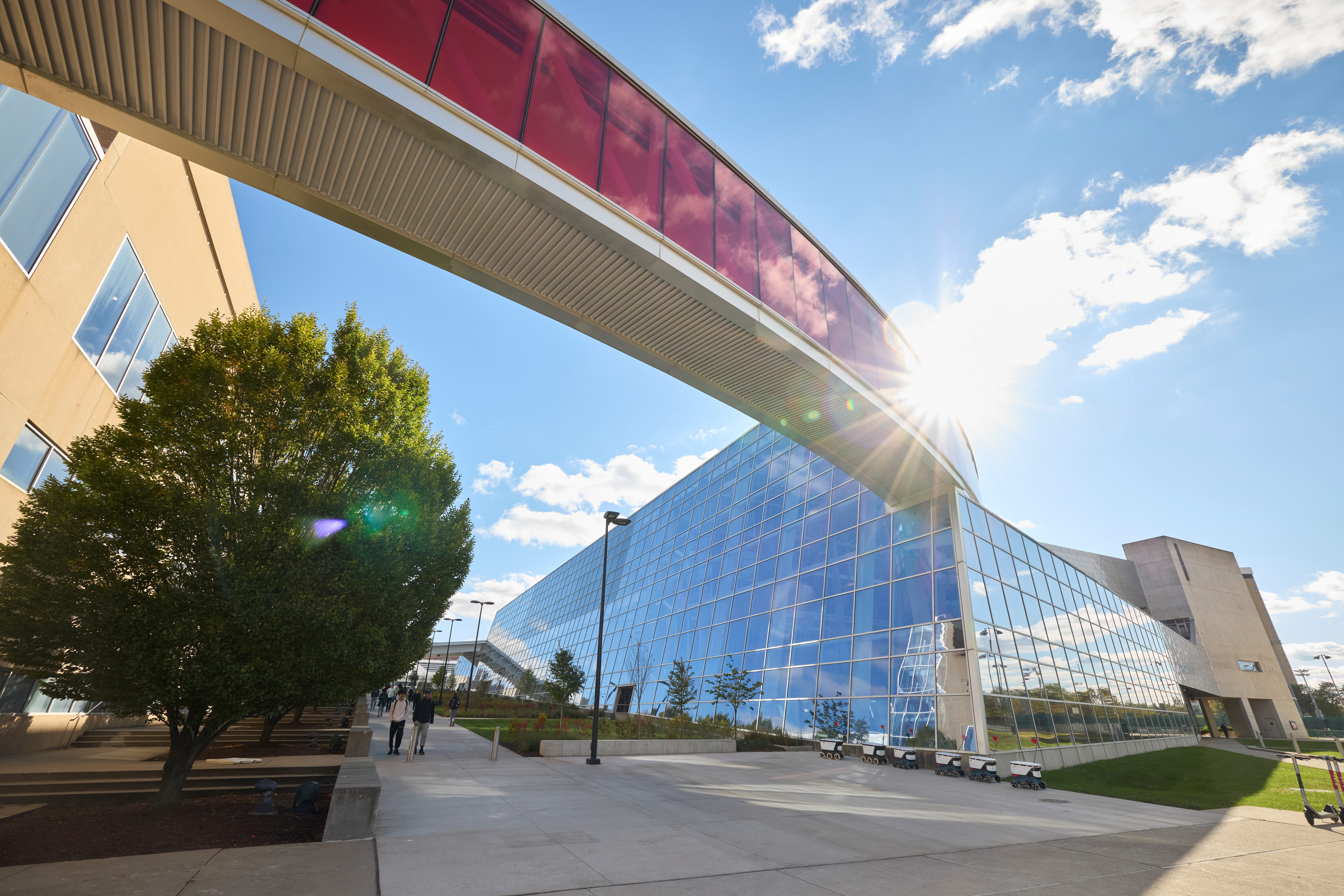 Exterior of RPAC with sun shining behind